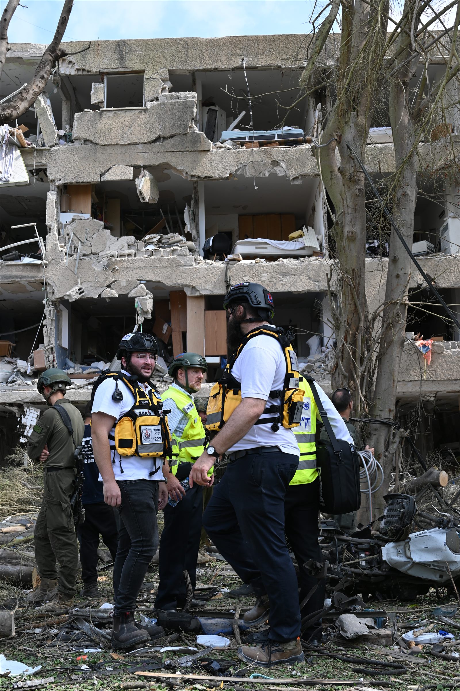 ZAKA volunteers at a collapsed building in Venezuela